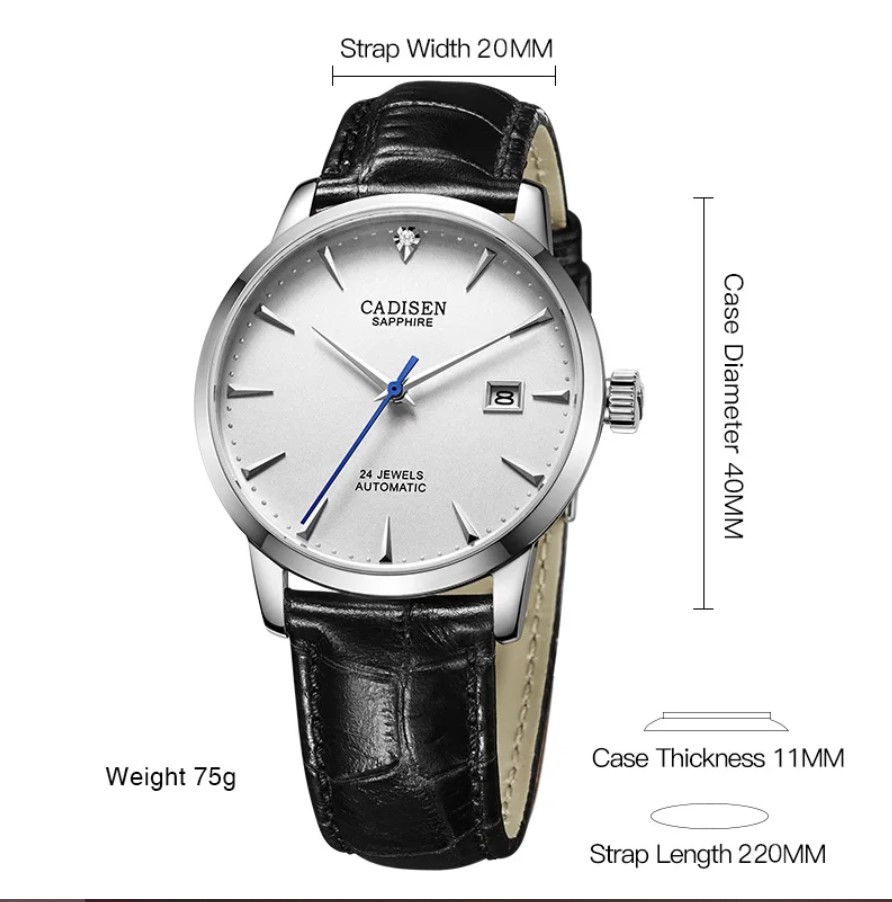 CADISEN Men Watches Automatic Mechanical Wrist Watch MIYOTA 